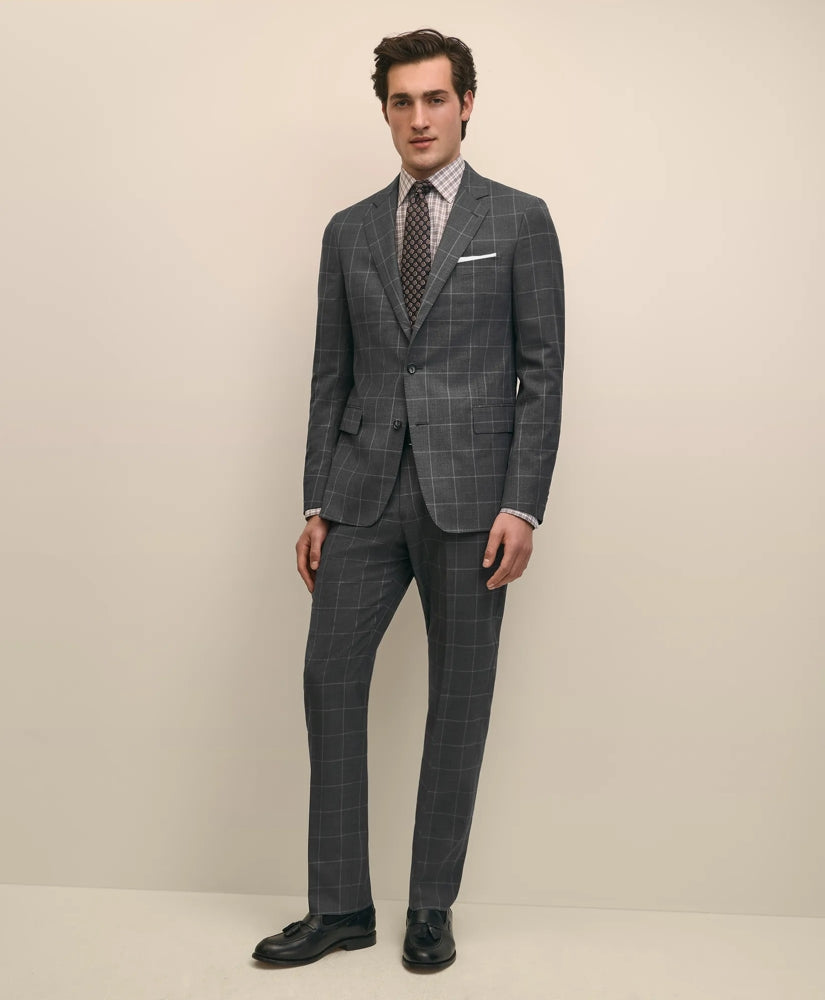 Classic Fit Wool Windowpane 1818 Suit / Brooks Brothers Tailored
