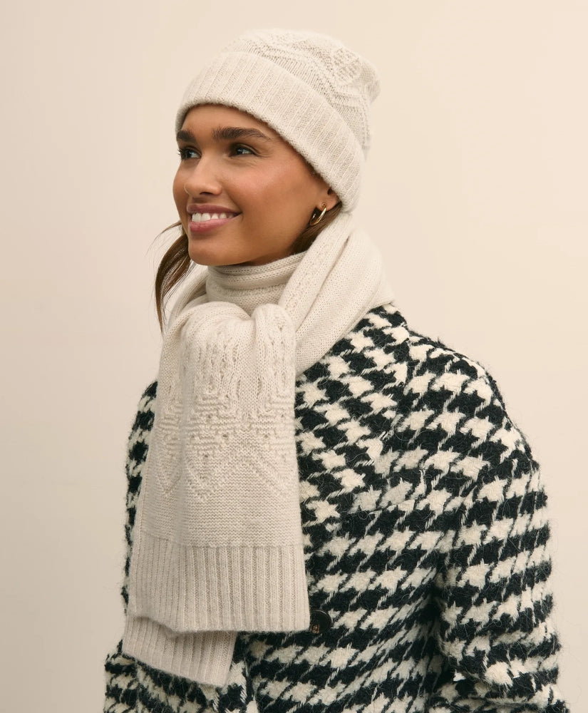 Cotton-Alpaca-Wool Blend Hat & Scarf Boxed Set / Brooks Brothers Sale