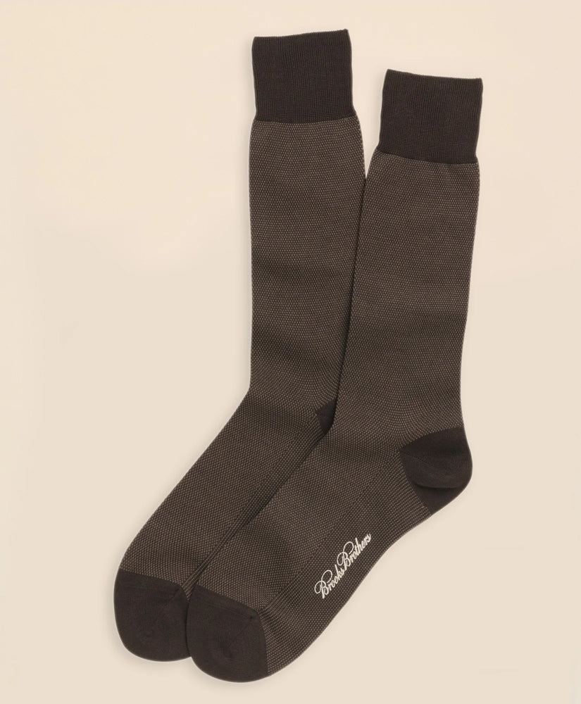 Cotton Bird's Eye Crew Socks / Brooks Brothers Men