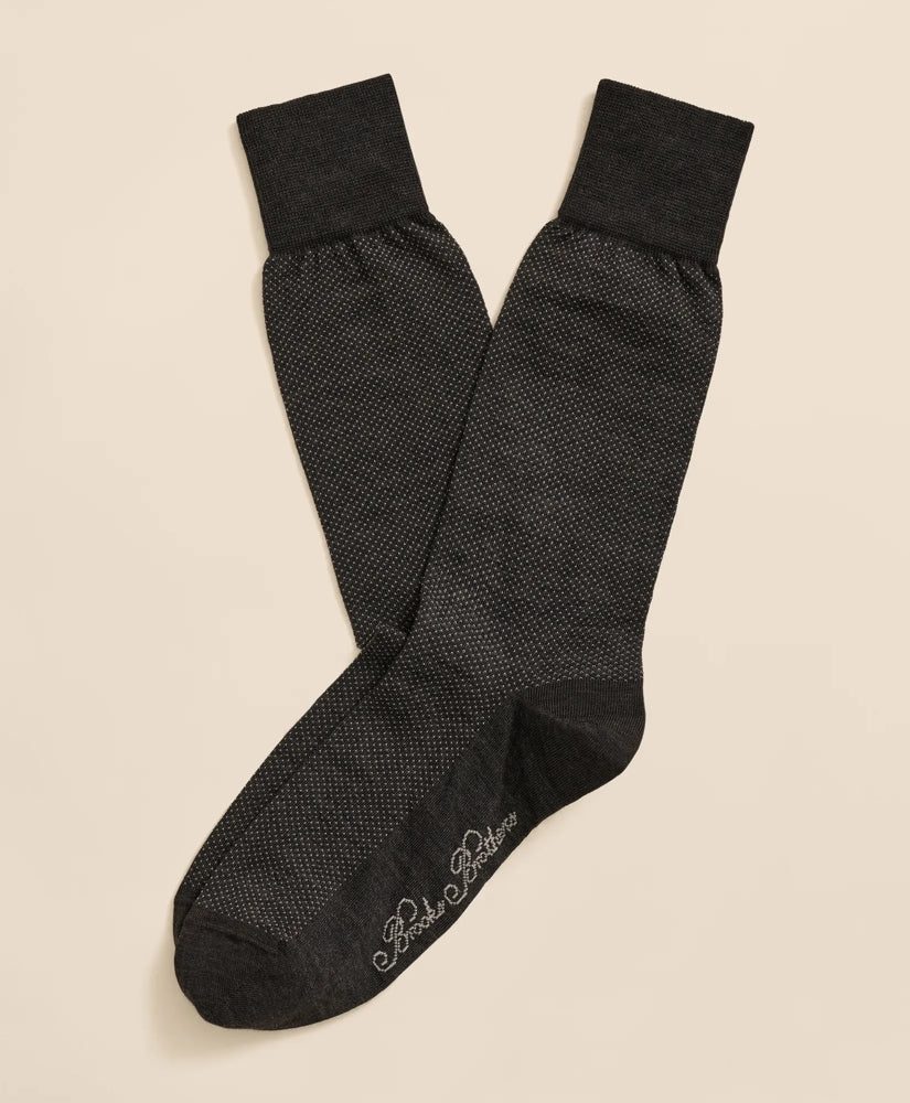 Cotton-Blend Birdseye Socks / Brooks Brothers Men