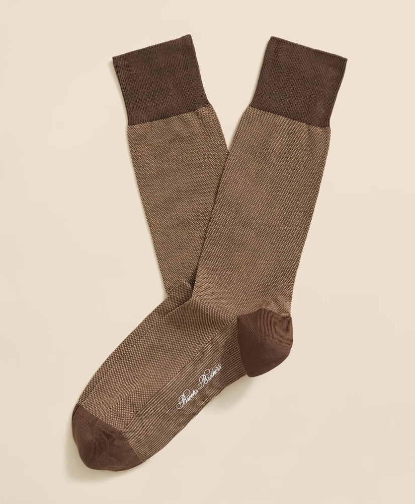 Cotton-Blend Birdseye Socks / Brooks Brothers Men