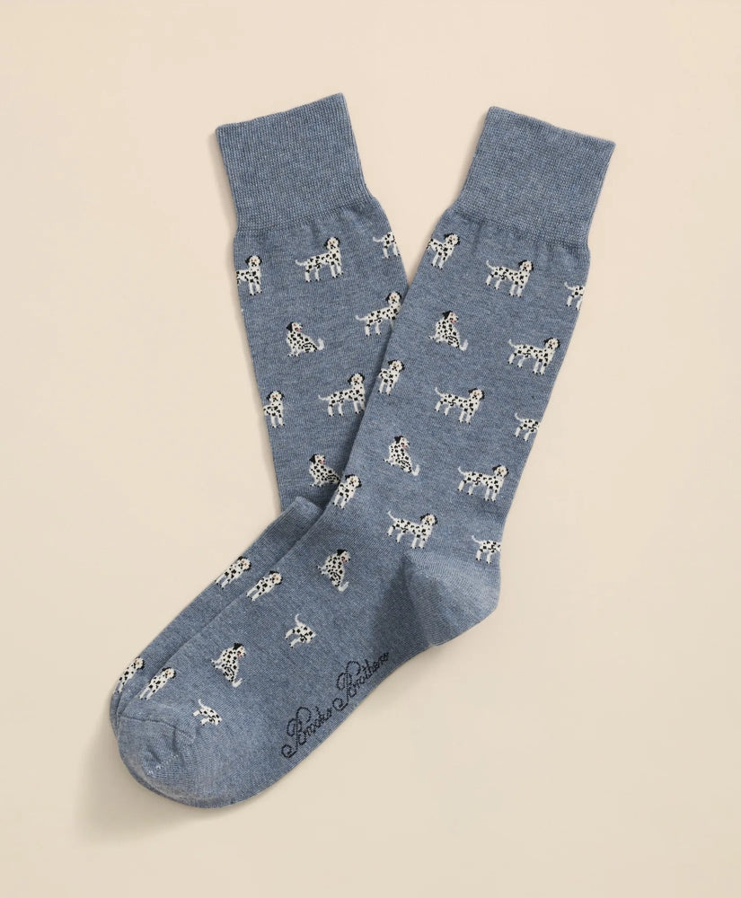 Cotton-Blend Dalmatian Socks / Brooks Brothers Men