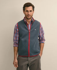 Cotton-Blend Diamond-Quilted Full-Zip Vest / Brooks Brothers Men