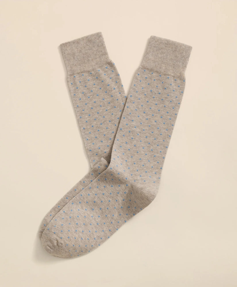 Cotton-Blend Mini-Dot Socks / Brooks Brothers Men
