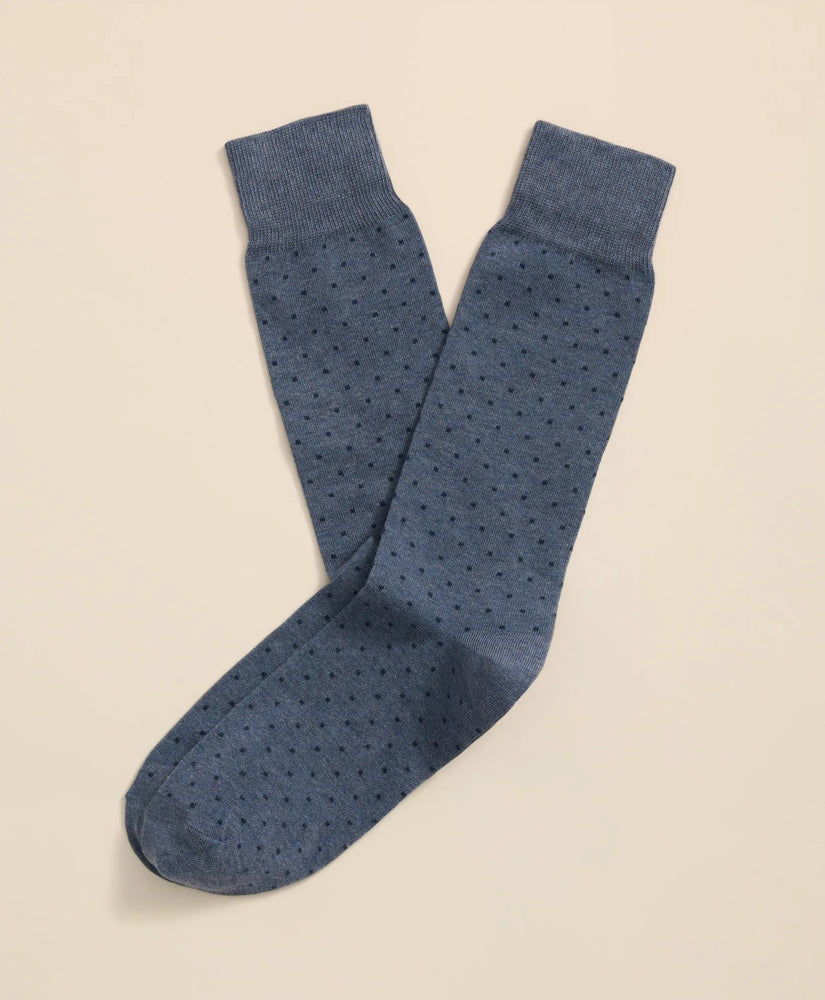 Cotton-Blend Mini-Dot Socks / Brooks Brothers Men