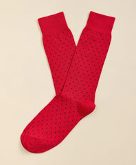 Cotton-Blend Mini-Dot Socks / Brooks Brothers Men