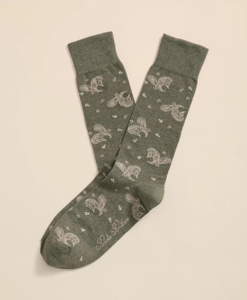 Cotton Blend Paisley Socks / Brooks Brothers Men