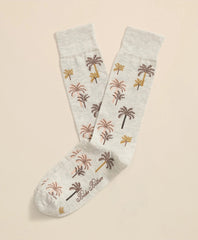 Cotton Blend Palm-Tree Motif Socks / Brooks Brothers Men