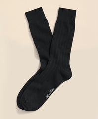 Cotton Blend Ribbed Crew Socks / Brooks Brothers Men