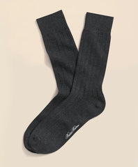 Cotton Blend Ribbed Crew Socks / Brooks Brothers Men
