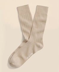 Cotton Blend Ribbed Crew Socks / Brooks Brothers Men