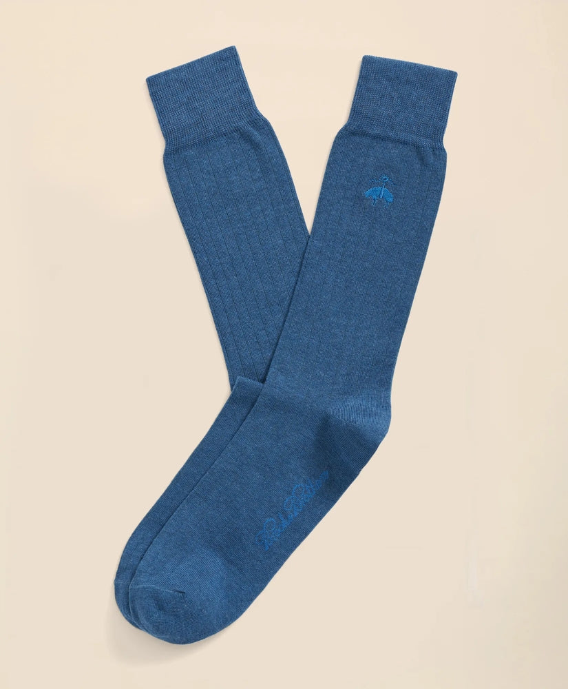 Cotton Blend Ribbed Socks / Brooks Brothers Men