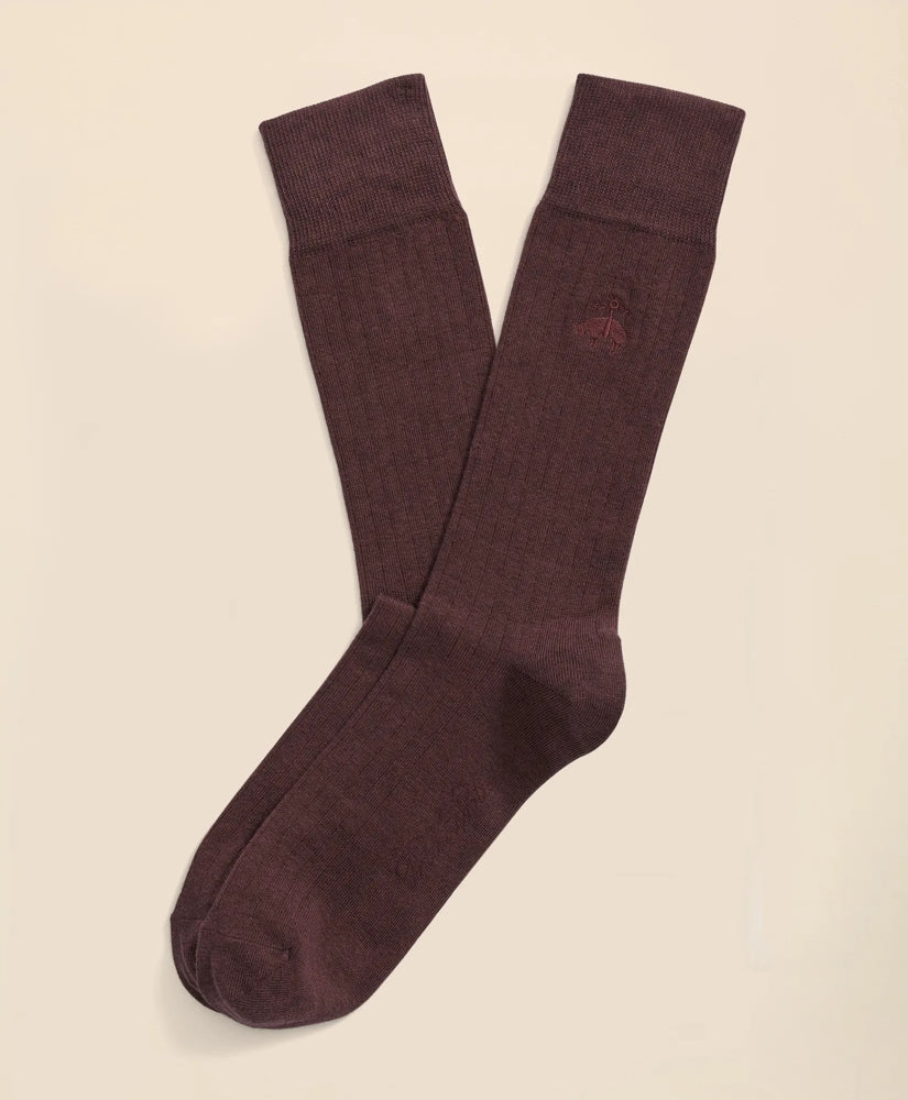 Cotton Blend Ribbed Socks / Brooks Brothers Men