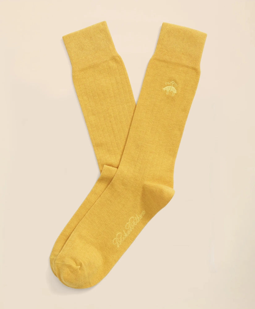 Cotton Blend Ribbed Socks / Brooks Brothers Men