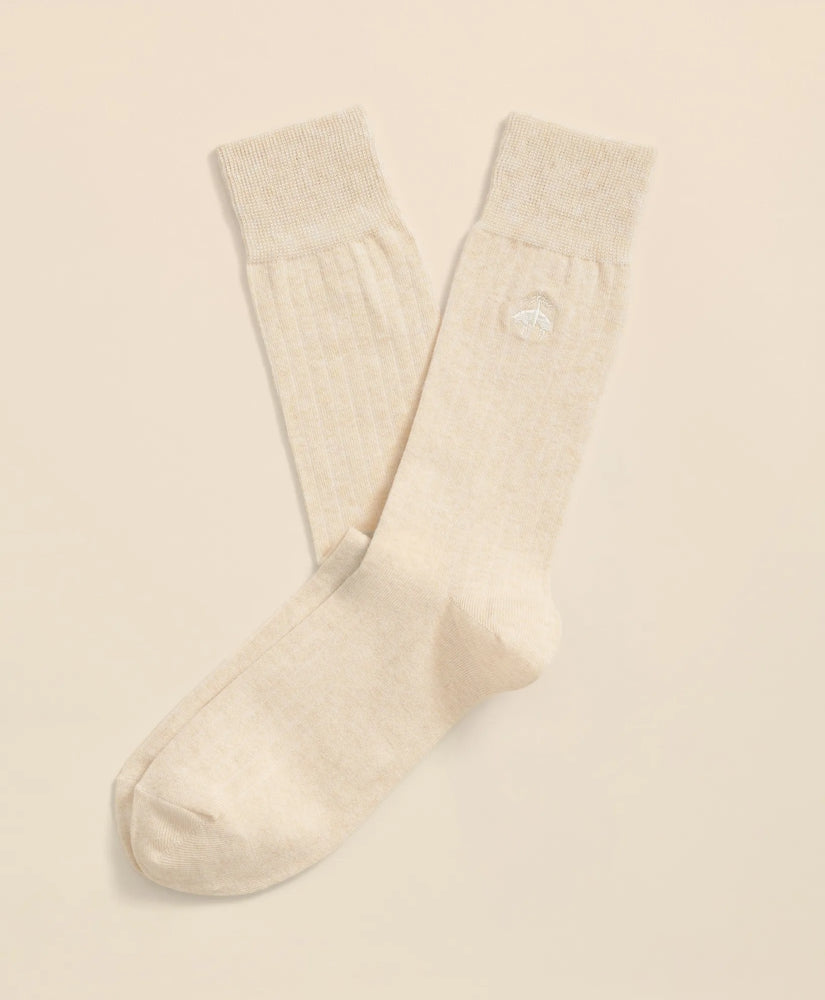 Cotton Blend Ribbed Socks / Brooks Brothers Men