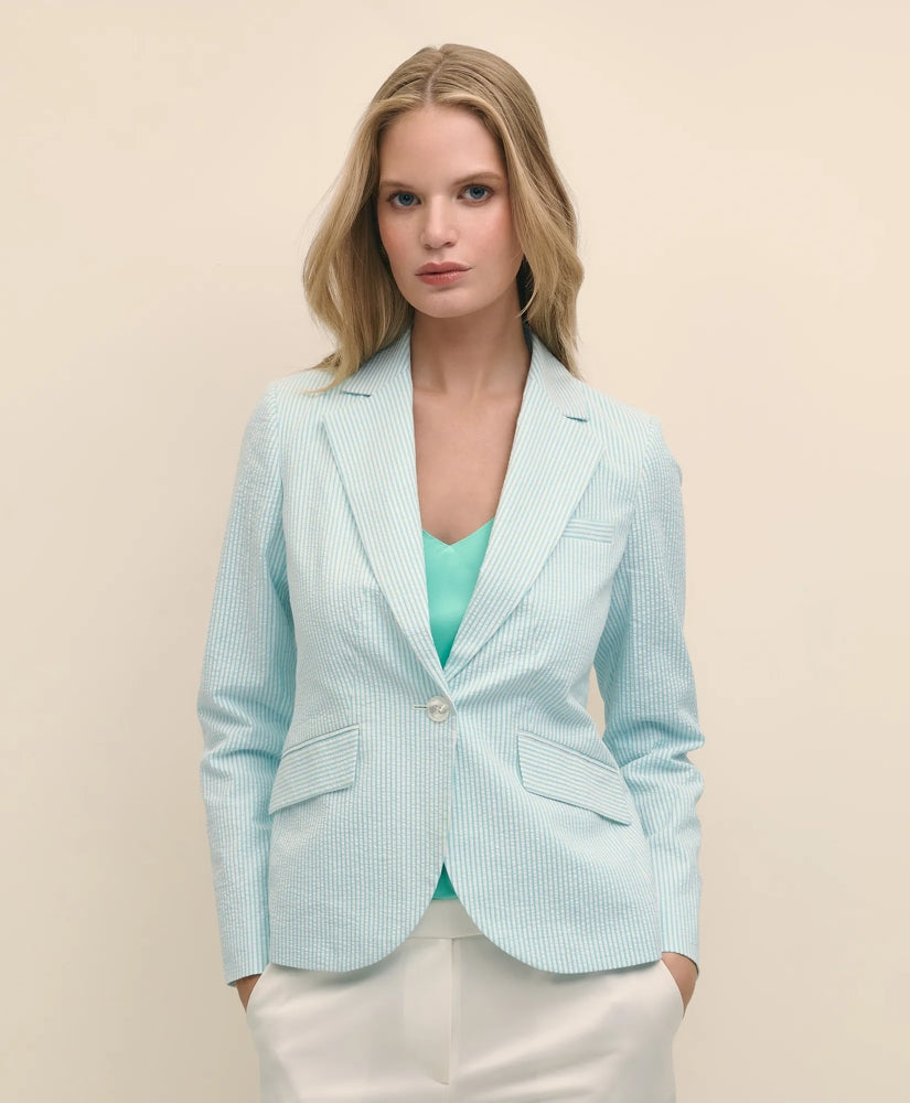 Cotton Blend Seersucker Jacket / Brooks Brothers Sale