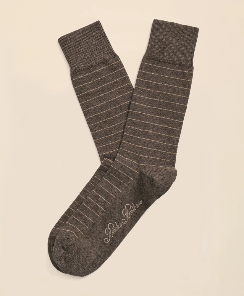 Cotton Blend Striped Socks / Brooks Brothers Men