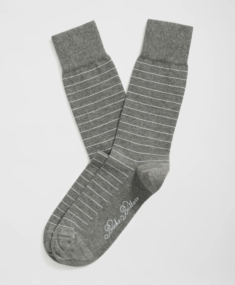 Cotton Blend Striped Socks / Brooks Brothers Men