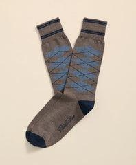 Cotton-Blend Tipped Argyle Socks / Brooks Brothers Men