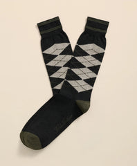 Cotton-Blend Tipped Argyle Socks / Brooks Brothers Men