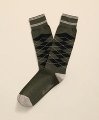Cotton-Blend Tipped Argyle Socks / Brooks Brothers Men