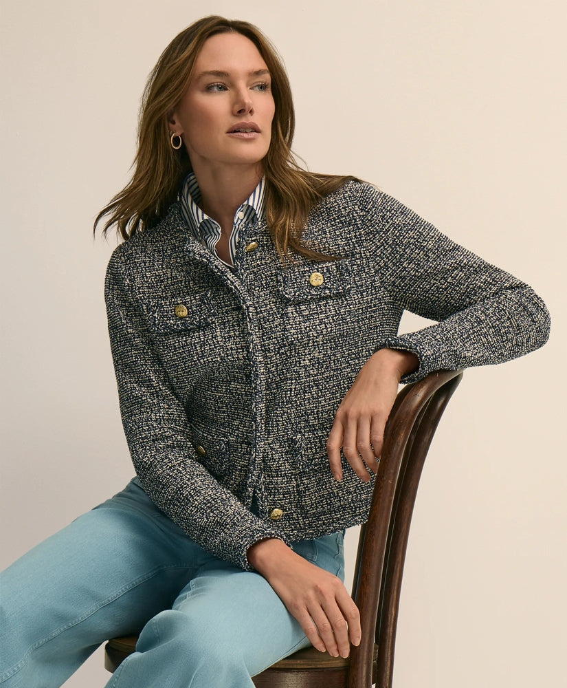 Cotton Blend Tweed Jacket / Brooks Brothers Women