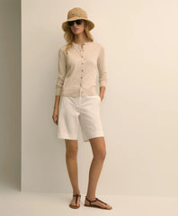 Cotton Blend Twill Bermuda Shorts / Brooks Brothers Women