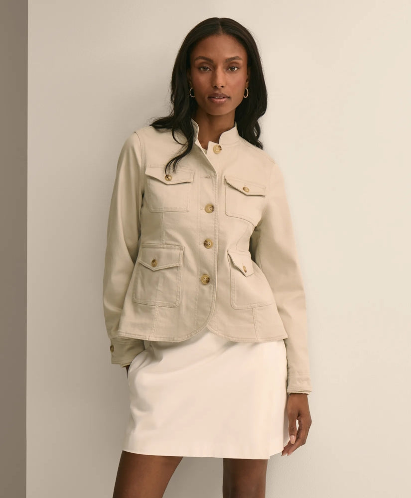 Cotton Blend Twill Jacket / Brooks Brothers Women