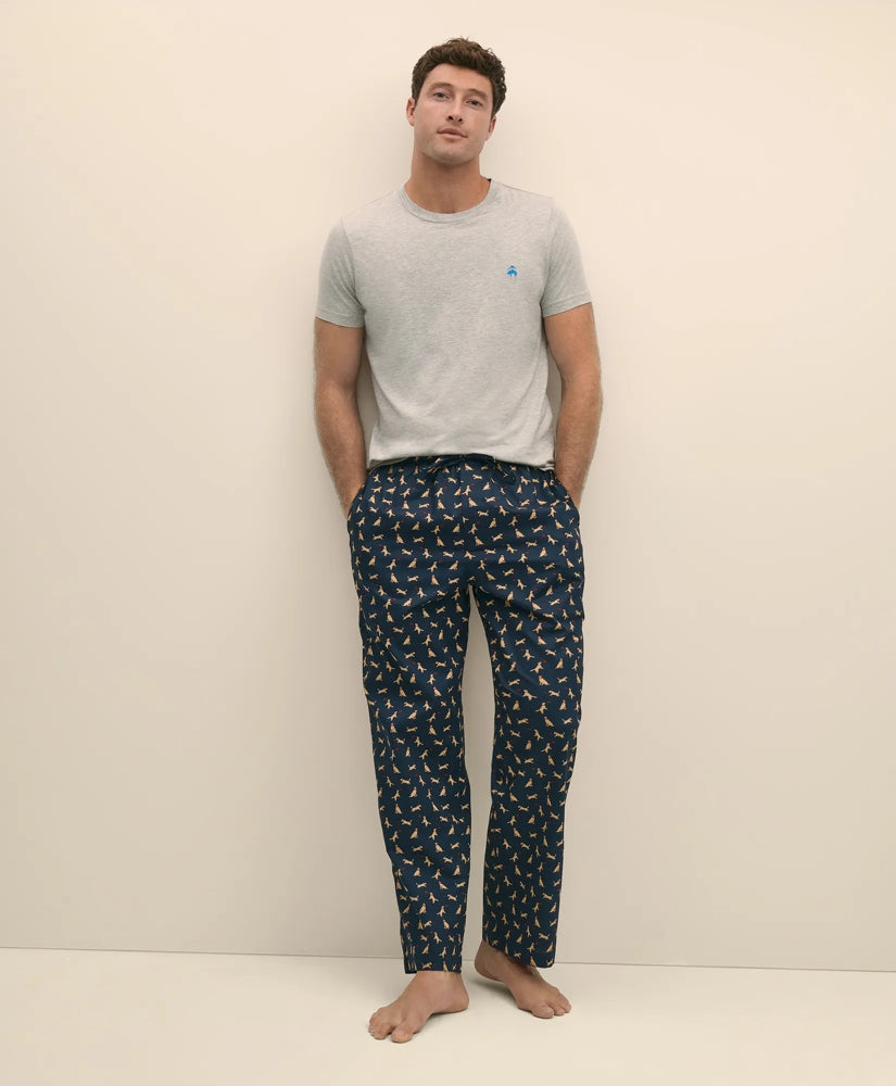 Cotton Broadcloth Frisbee Dog Lounge Pants / Brooks Brothers Sale