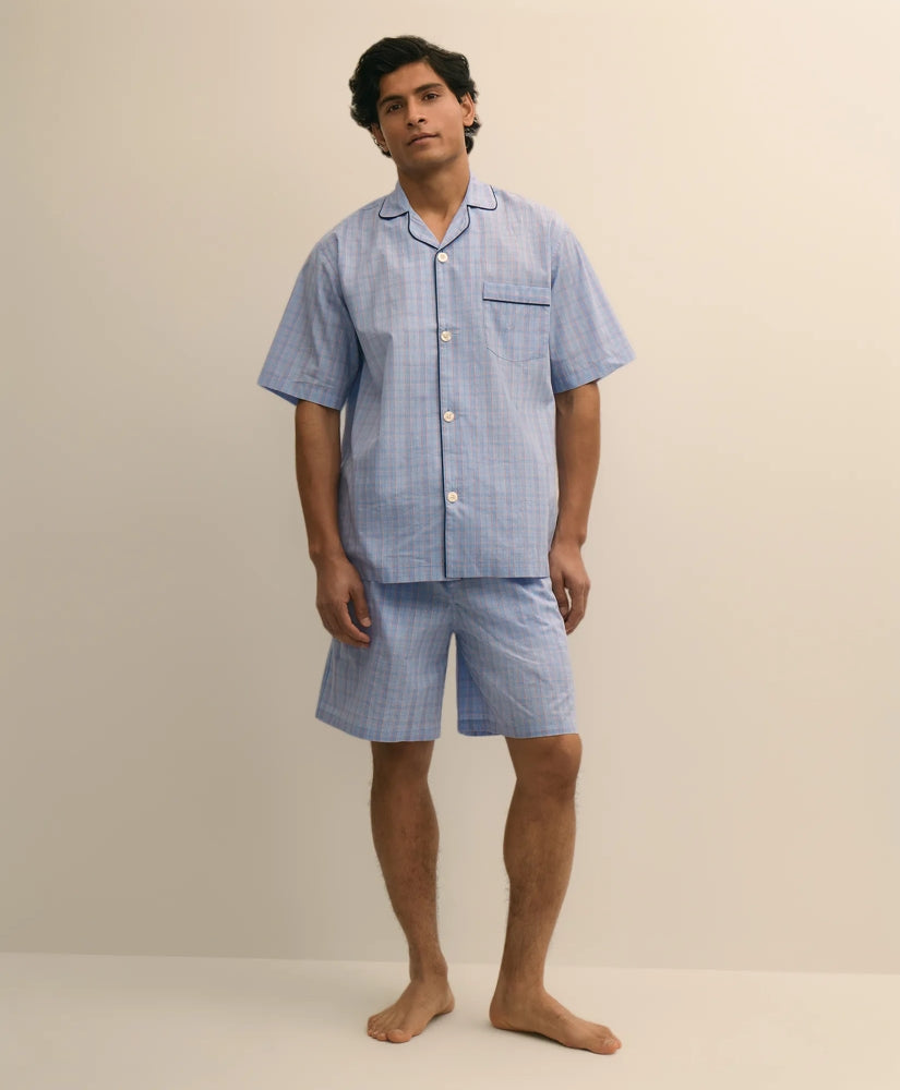Cotton Broadcloth Glen Plaid Short Pajamas / Brooks Brothers Men