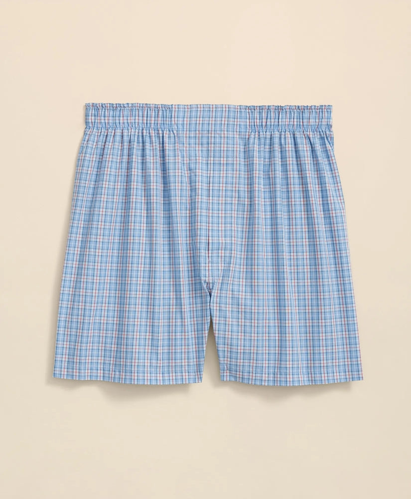 Cotton Broadcloth Mini Check Boxers / Brooks Brothers Men