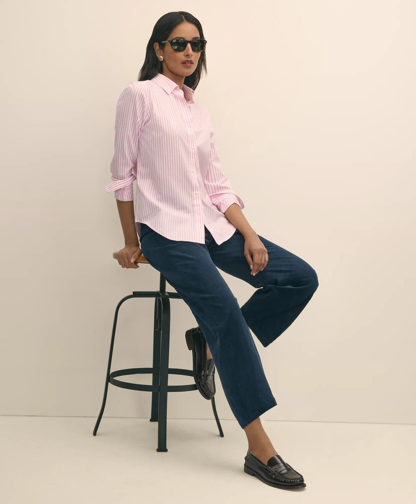 Cotton Corduroy Wide Leg Cropped Pants / Brooks Brothers Sale