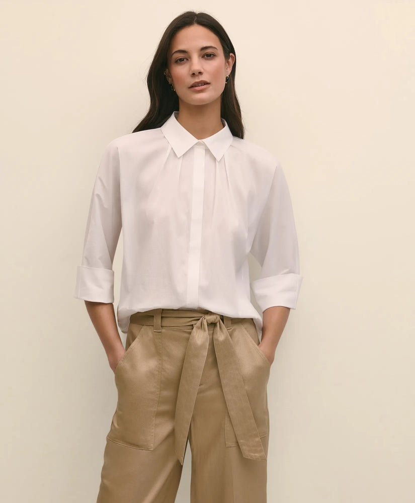Cotton Dobby Relaxed Dolman-Sleeve Shirt / Brooks Brothers Shirts