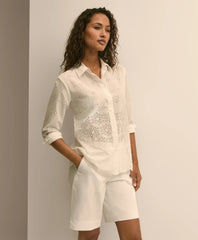 Cotton Eyelet Oversize Blouse / Brooks Brothers Women