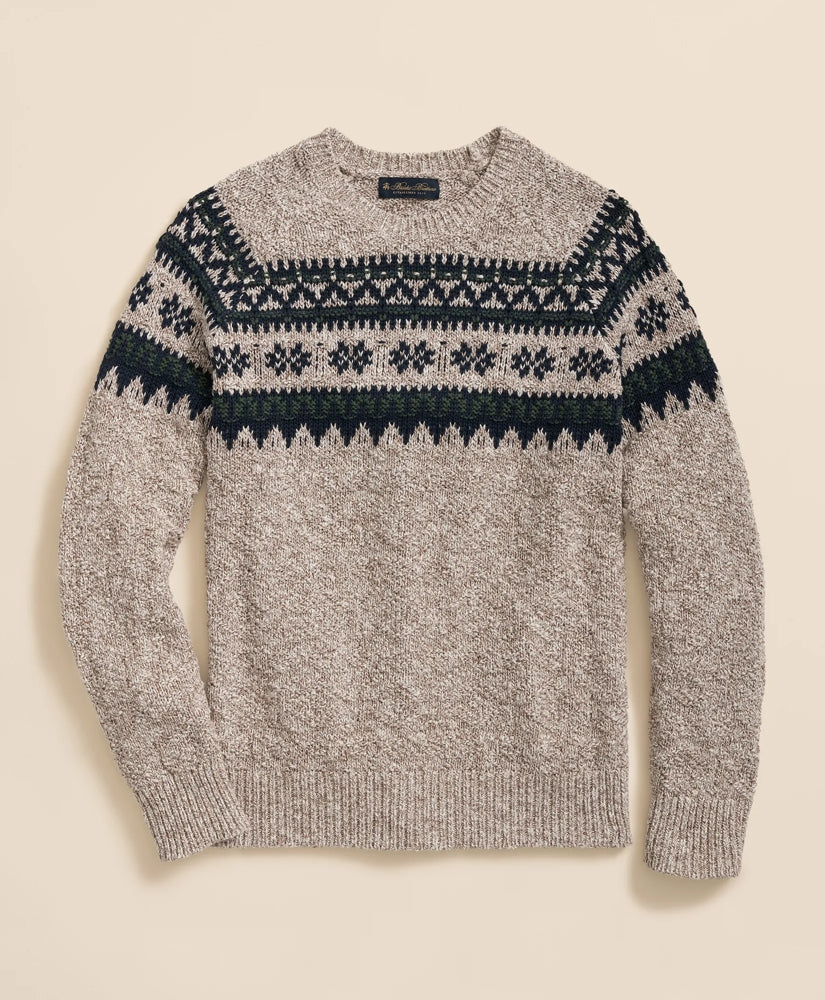 Cotton Fair Isle Sweater / Brooks Brothers Sale