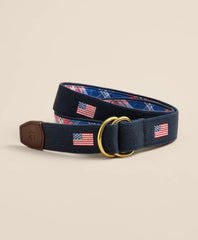 Cotton Flag Embroidered Belt / Brooks Brothers Men