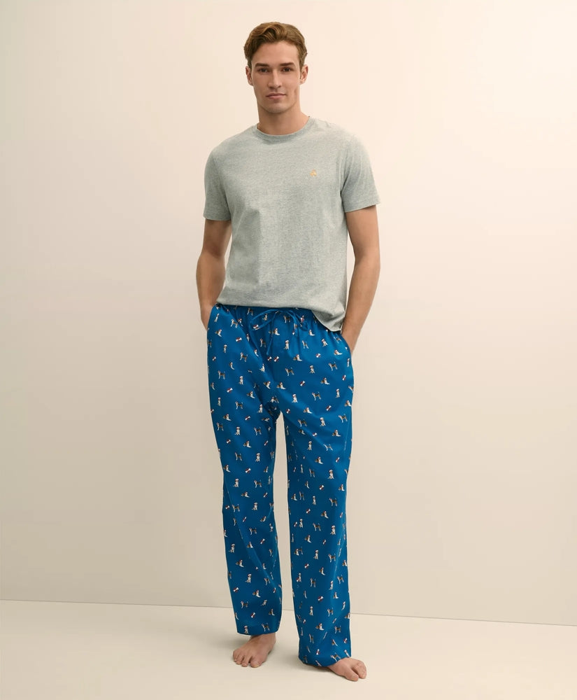 Cotton Broadcloth Holiday Dog Lounge Pants / Brooks Brothers Sale
