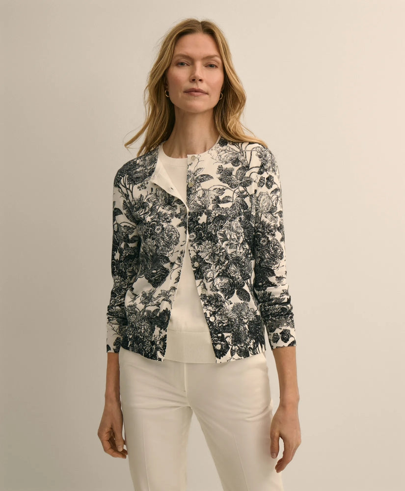 Cotton Floral Cardigan / Brooks Brothers Sale