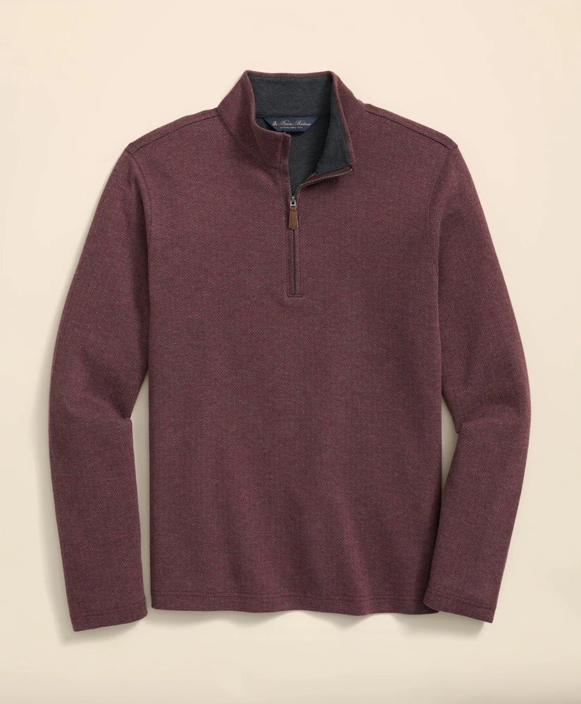 Cotton Herringbone Quarter-Zip / Brooks Brothers Sale