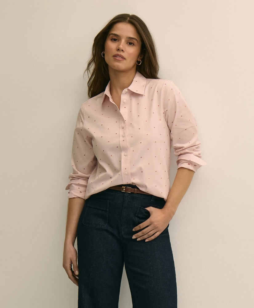 Cotton Jacquard Clip-Dot Shirt / Brooks Brothers Shirts