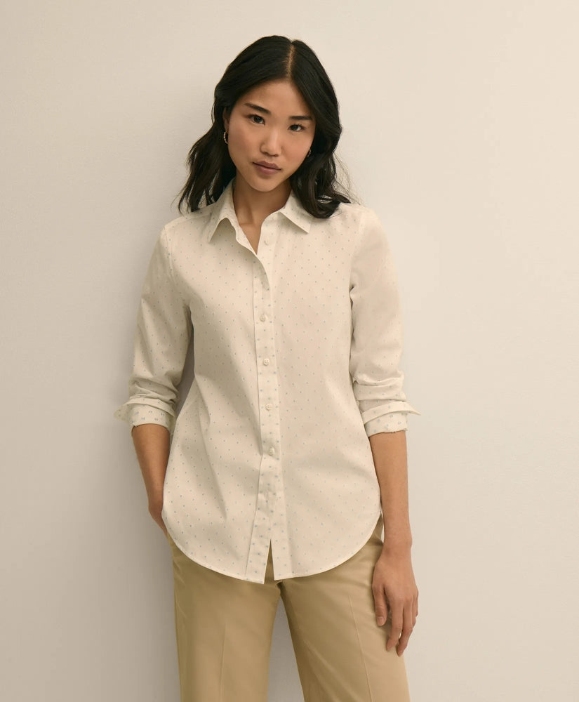 Cotton Jacquard Clip-Dot Shirt / Brooks Brothers Shirts