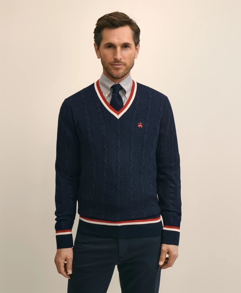 Cotton Lightweight Tennis Sweater / Brooks Brothers Men