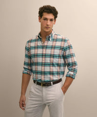 Cotton Madras Polo Button-Down Collar Shirt / Brooks Brothers Men