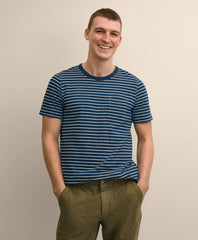 Cotton Mariner Stripe Indigo T-Shirt / Brooks Brothers Shirts