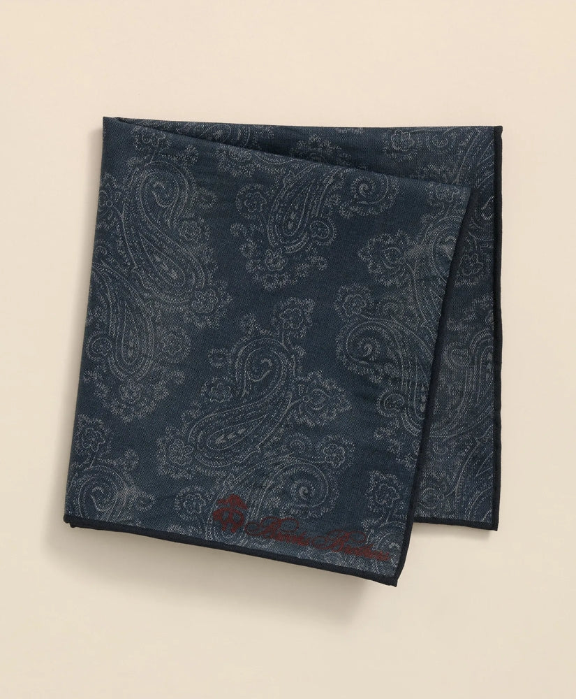 Cotton Paisley Print Pocket Square / Brooks Brothers Men