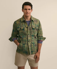 Cotton Patchwork Madras Shirt Jacket / Brooks Brothers Men