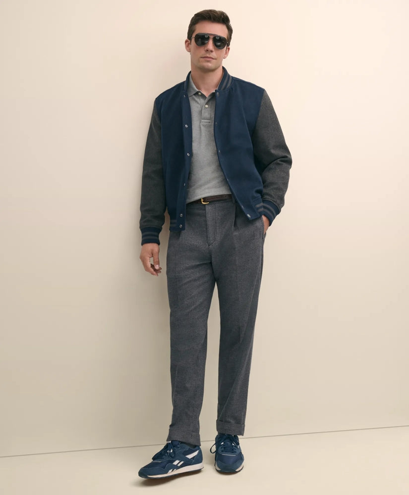 Cotton Pleated Side-Tab Checked Chino / Brooks Brothers Men