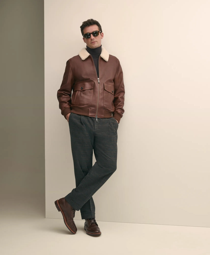 Cotton Pleated Side-Tab Chino / Brooks Brothers Men