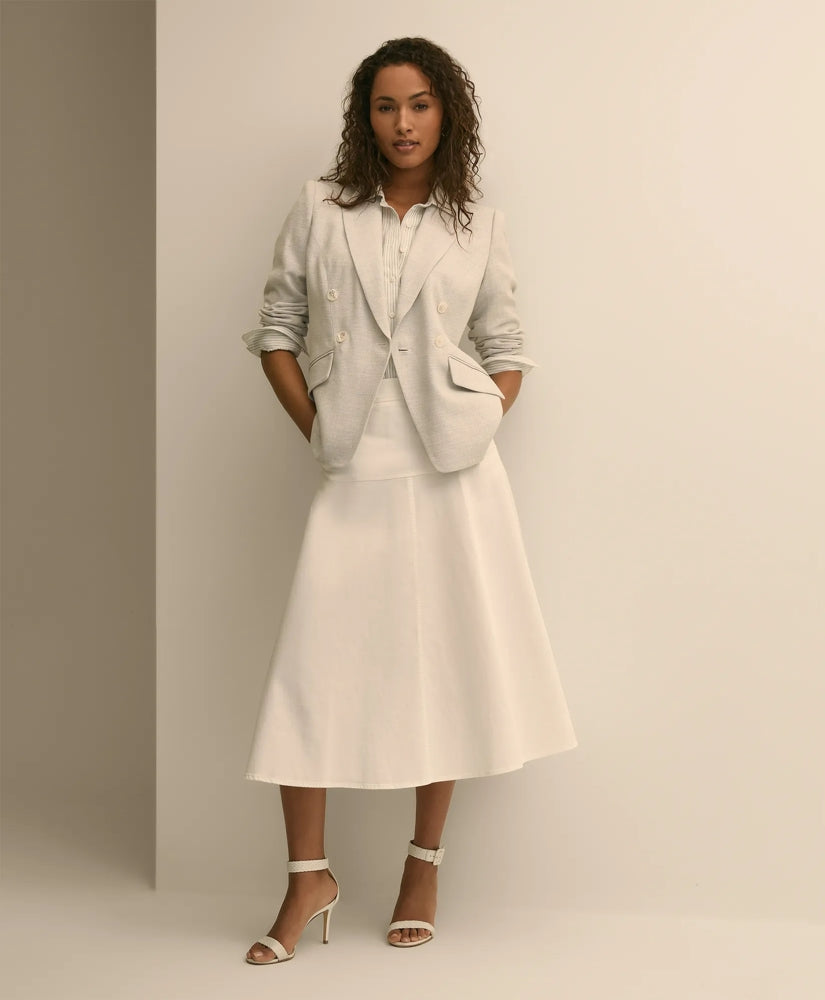 Cotton Sateen A-Line Skirt / Brooks Brothers Women