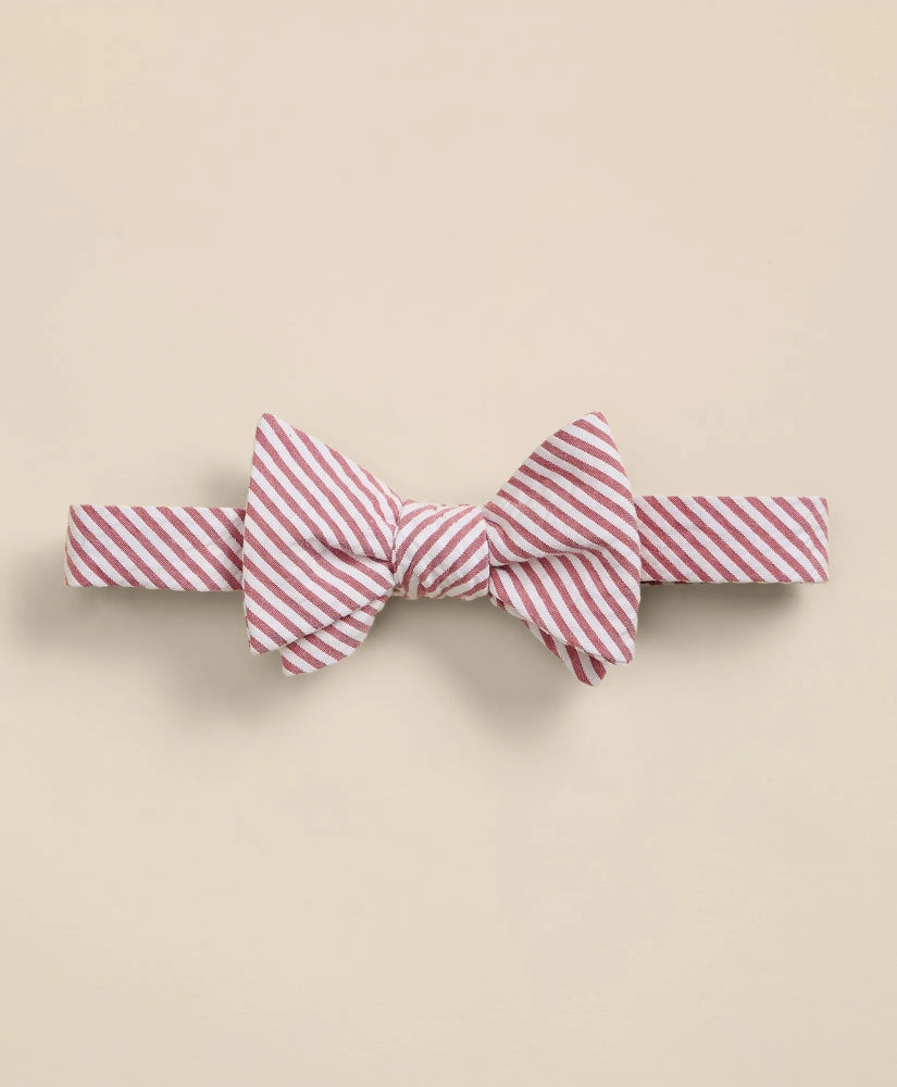 Cotton Seersucker Stripe Bow Tie / Brooks Brothers Men